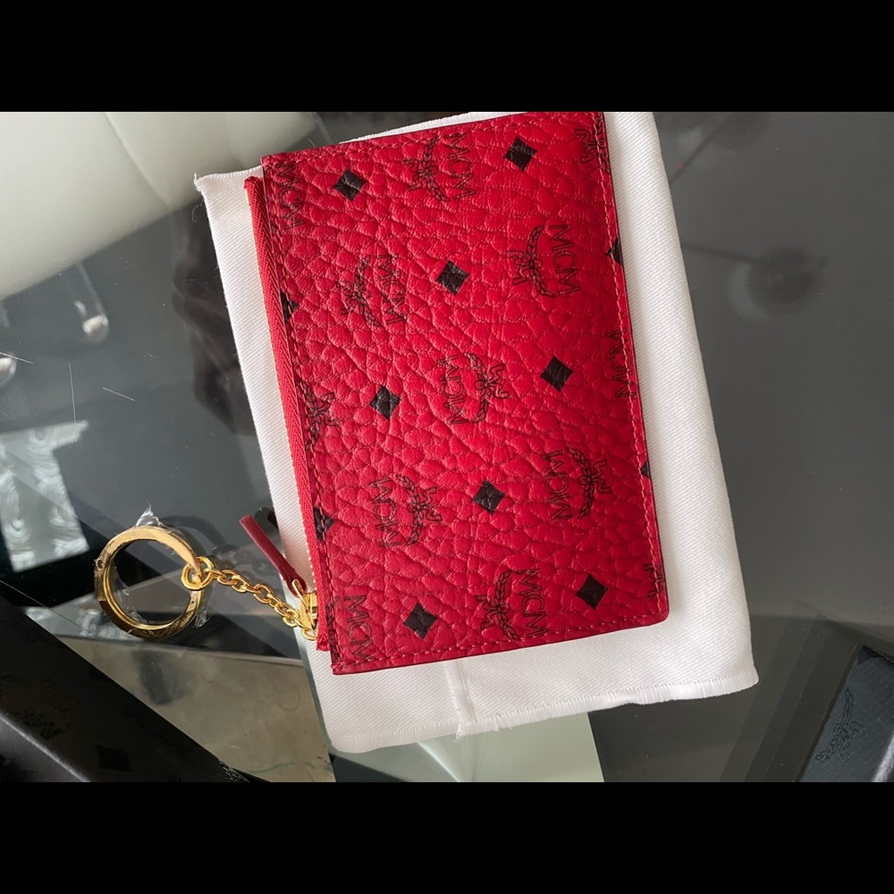 Mcm Key Pouch Key Ring Red